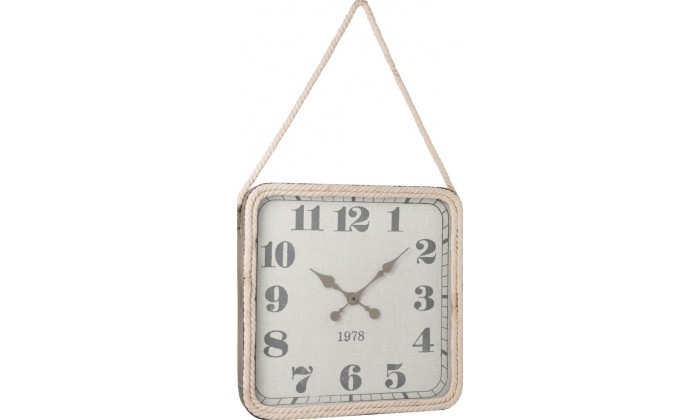 Horloge Carree Corde Metal Gris Large