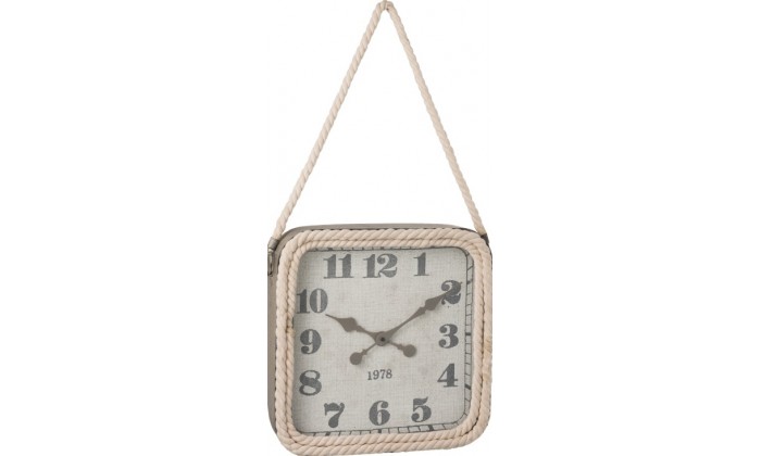 Horloge Carree Corde Metal Gris Small