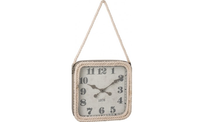 Horloge Carree Corde Metal Gris Small