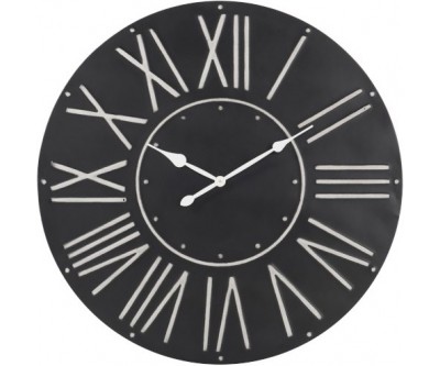 Horloge Ronde Metal Noir Large