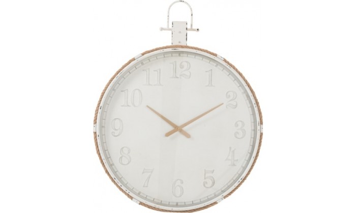 Horloge Ronde Metal Blanc Large