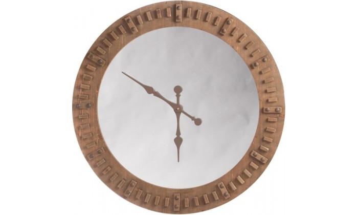 Horloge + Miroir Bois Naturel Large