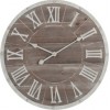 Horloge Ronde Chiffres Romains Metal/Mdf Marron/Blanc Small