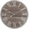 Horloge Ronde Chiffres Romains Metal/Mdf Marron/Blanc Small