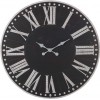 Horloge Chiffres Romains Bois Metal Noir/Blanc