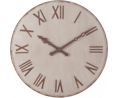 Horloge Chiffres Romains Metal Beige/Rouille Large