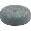 Pouf Rond Bord Coton Bleu