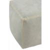 Pouf Velours Carre Menthe/Beige