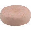 Pouf Rond Bord Coton Rose