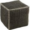 Pouf Velours Gris Fonce/Blanc