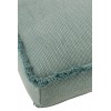 Pouf Carre Franges Coton Bleu Clair