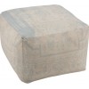 Pouf Jacquard Polyester Beige/Bleu