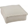 Pouf Carre Franges Coton Beige