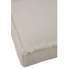 Pouf Carre Franges Coton Beige