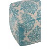 Pouf Baroque Polyester Turquoise/Beige