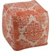 Pouf Baroque Polyester Orange/Beige