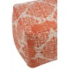 Pouf Baroque Polyester Orange/Beige