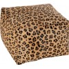 Pouf Leopard Carre Cuir Mix