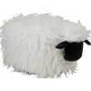 Pouf Mouton Textile Ecru/Noir