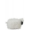 Pouf Mouton Textile Ecru/Noir