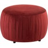 Pouf Rond Velours Bordeaux