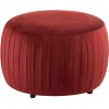 Pouf Rond Velours Bordeaux