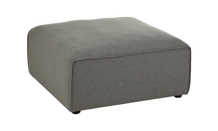 Pouf/Coin Carre Textile/Bois Gris