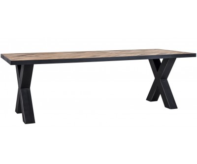 Table à manger avec pied en forme de X industriel