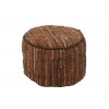 Pouf Ethnique Cuir Marron