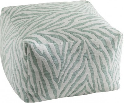 Pouf Zebre Polyacrylique Menthe/Blanc