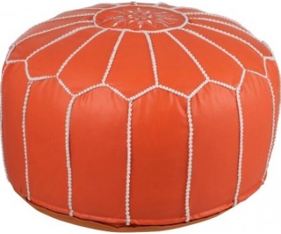 Pouf Africain Polyester Orange