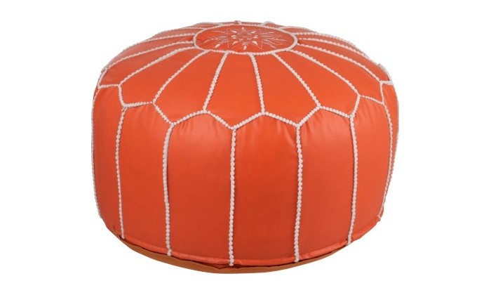 Pouf Africain Polyester Orange