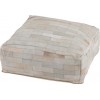 Pouf Noisette Cuir Blanc