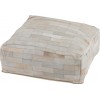 Pouf Noisette Cuir Blanc