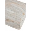 Pouf Noisette Cuir Blanc