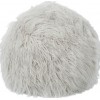 Pouf Poils Longs Fourrure Artificielle Gris