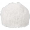 Pouf Poils Longs Fourrure Artificielle Blanc