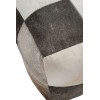 Pouf Carre Vraie Peau Marron/Gris 44X45Cm