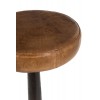 Tabouret Cuir/Metal Cognac