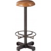 Tabouret Metal/Cuir Cognac/Noir