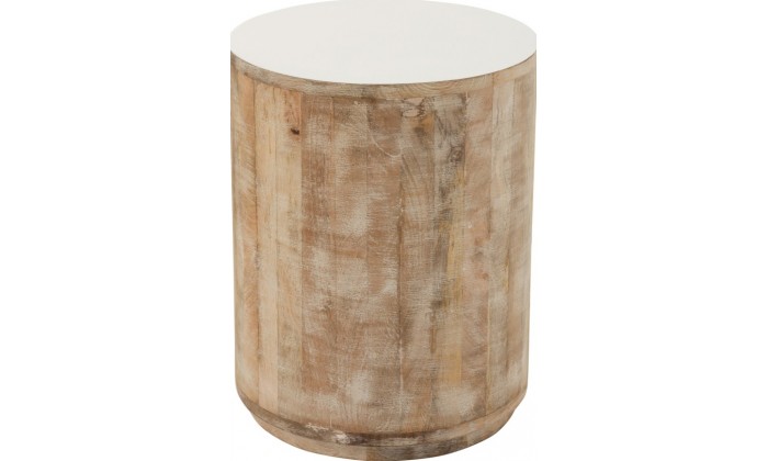 Tabouret Bois De Manguier Blanc