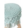 Pouf Macrame Coton/Bois Aqua