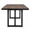 Table à dîner large design en acier vieux bois d'orme naturel RENO
