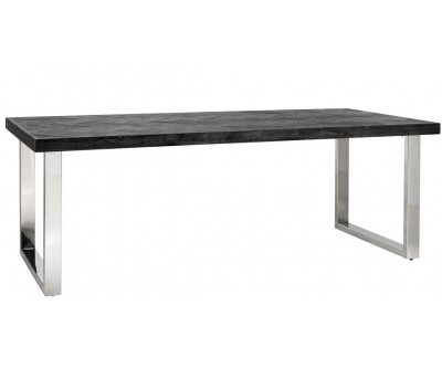 Table à manger argent design en acier Blackbone