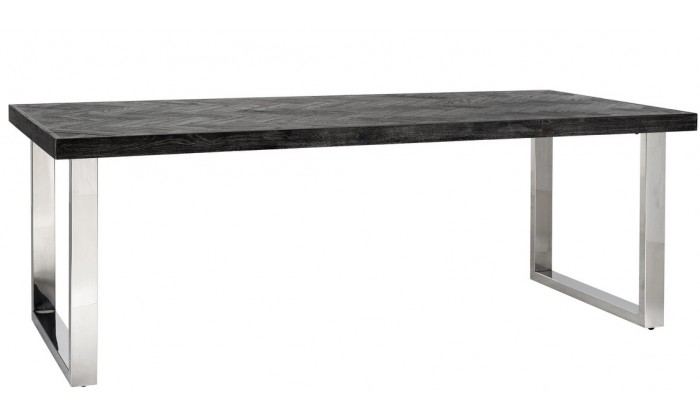 Table à manger argent design en acier Blackbone