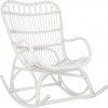 Fauteuil A Bascule Rotin Blanc Mat