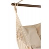 Pouf/Coin Carre Textile/Bois Beige