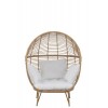 Chaise Lounge Ovale Acier Naturel