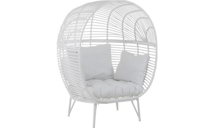 Chaise Lounge Ovale Acier Blanc