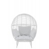 Chaise Lounge Ovale Acier Blanc